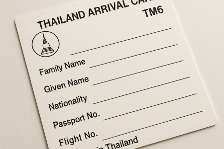 Thailand Digital Arrival Card TM6 Thailand form online